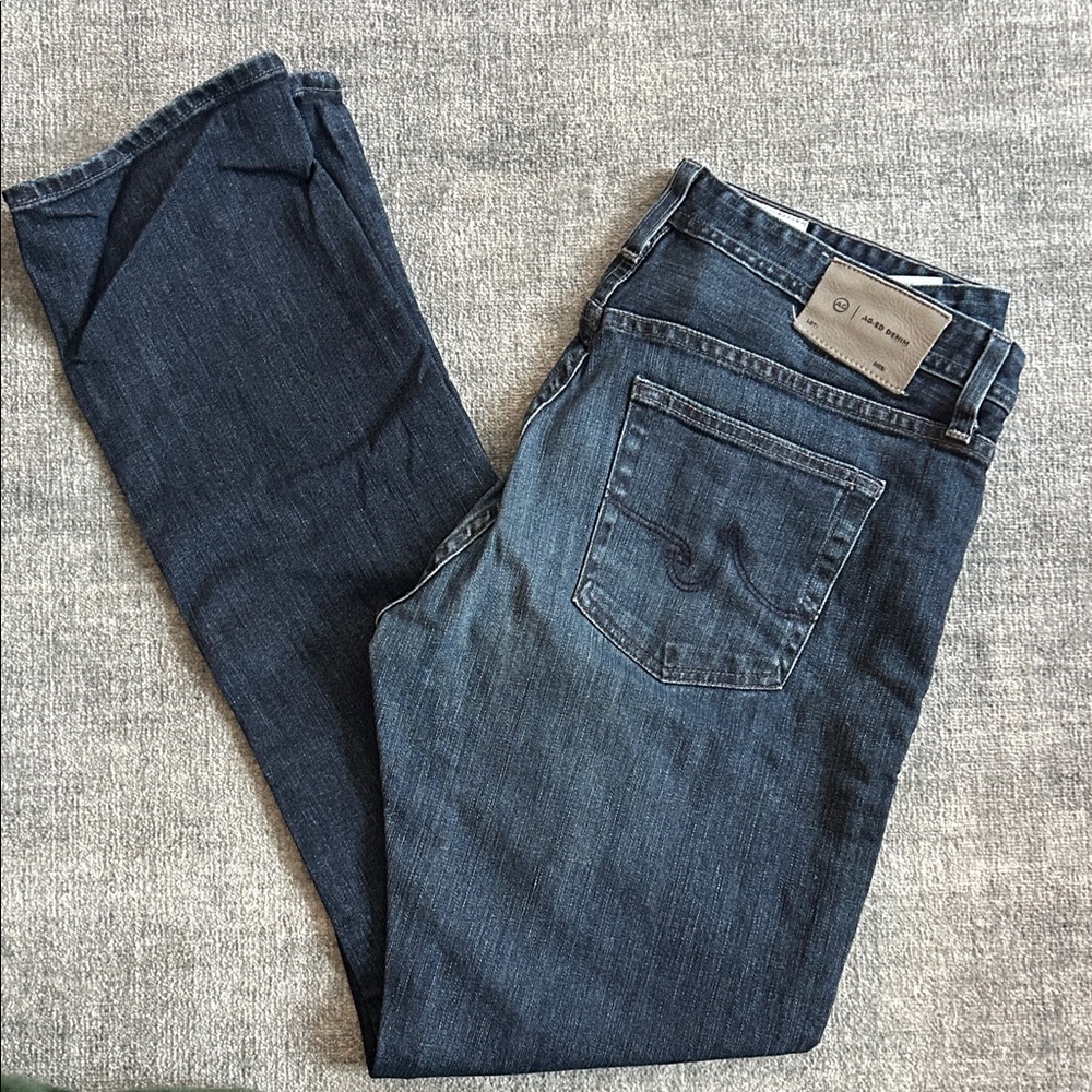 AG men’s Dark Blue Straight Jeans Slim Straight